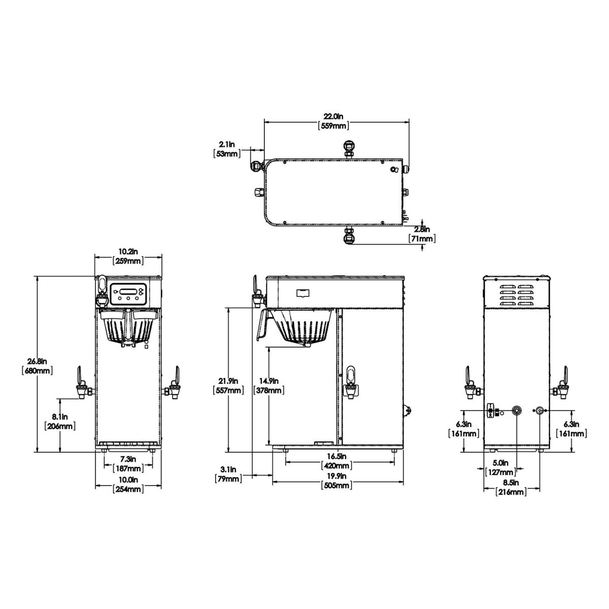 BUNN ICB Infusion Series Coffee Brewer Dual Volt 120V 53100.0100 BUNN ICB Infusion Series Coffee Brewer Dual Volt 120V 53100.0100