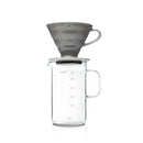 Hario Beaker Server and V60 02 Ceramic Dripper Coffee Set - Gray