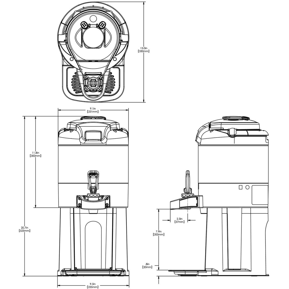 BUNN Dual BrewWISE ThermoFresh DBC 120/240V Brewer w/Funnel Locks