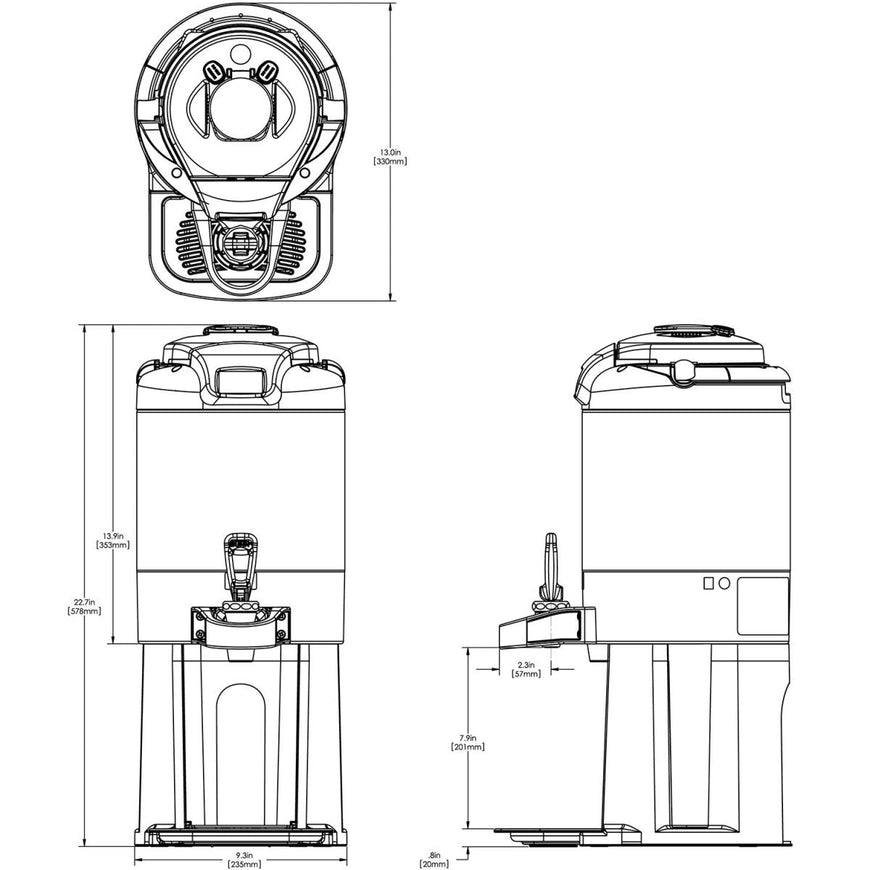 BUNN Dual BrewWISE ThermoFresh DBC 120/240V Brewer w/Funnel Locks